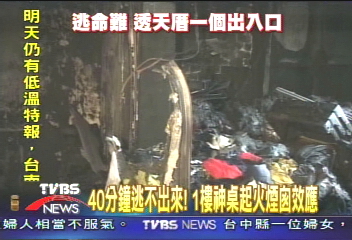 疑1樓神桌起火　樓梯煙囪效應　逃無門