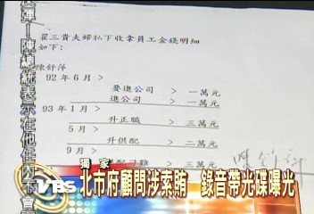 〈獨家〉北市府顧問涉嫌索賄 錄音帶光碟曝光