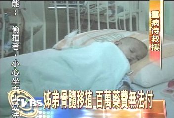 姊弟骨髓移植　百萬藥費無法付