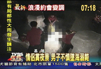 情侶賞夜景 男子不慎墜海溺斃