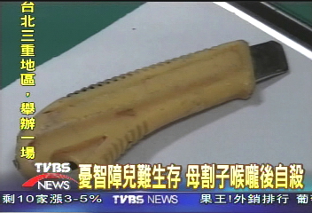憂智障兒難生存　母割子喉後自殺