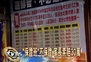 「保證班」不保證　家長索賠30萬