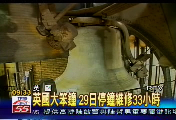 英國大笨鐘　29日停鐘維修33小時