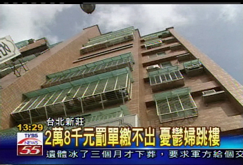 2萬8千元罰單繳不出 憂鬱婦跳樓
