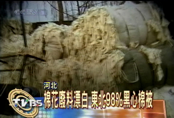 棉花廢料漂白　東北98%黑心棉被