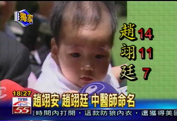 趙翊安、趙翊廷 65歲中醫師命名