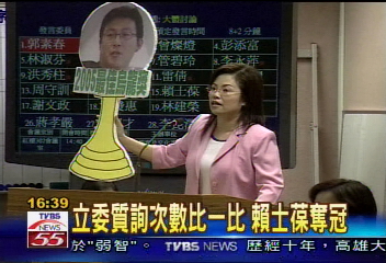 〈獨家〉立委質詢次數比一比　賴士葆奪冠