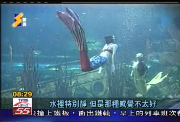 扮美人魚 水中表演功夫難度高