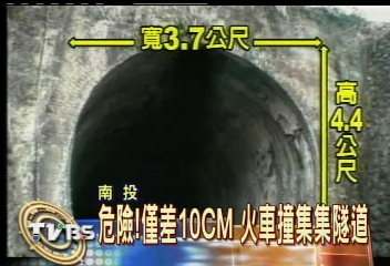 危險!僅差10CM 火車撞集集隧道