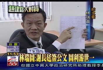 林瑞圖:謝長廷簽公文 圖利游世一