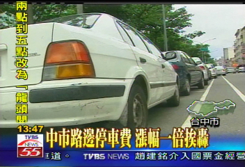 中市路邊停車費　漲幅1倍挨轟