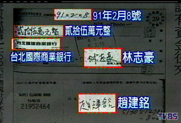 建銘弊案/扁律師林志豪支票 存趙建銘帳戶