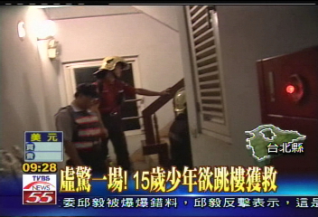 虛驚一場! 15歲少年欲跳樓獲救