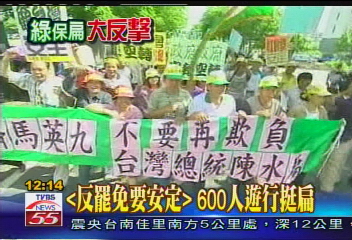 綠營大反擊/「反罷免要安定」 600人遊行挺扁