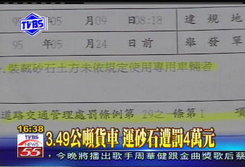 〈獨家〉3.49公噸貨車　運砂石遭罰4萬元