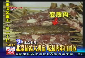 北京掃蕩大排檔　吃剩肉串再回收