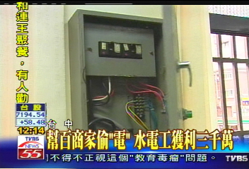 助商家竊電拆帳獲利　水電工落網