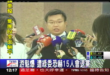 新系? 游:15綠委曾恐嚇退黨罷扁