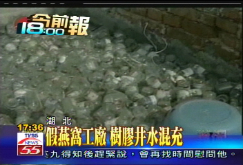 假燕窩工廠 樹膠井水混充