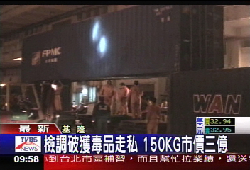檢調破獲毒品走私　200KG市價3億