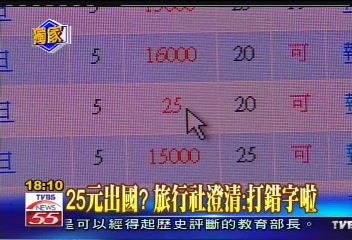 〈獨家〉25元出國？　旅行社澄清：打錯字啦！