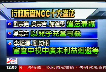 影帶風波／TVBS影帶事件　點燃政院和NCC戰火