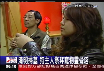 清明掃墓 狗主人祭拜寵物靈骨塔