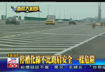 停槽化線不比路肩安全 一樣危險