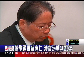 鶯歌鎮長蘇有仁　涉貪污重判20年