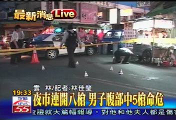 夜市連8槍 1男子腹部中5槍命危