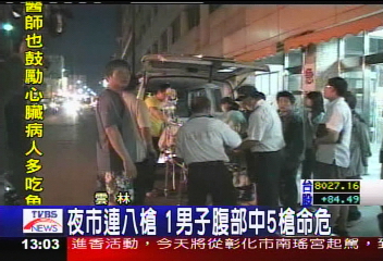 夜市連8槍 1男子腹部中5槍命危