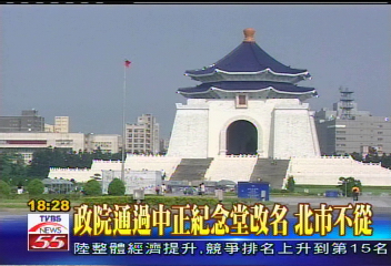 政院通過中正紀念堂改名　北市不從