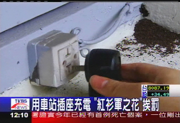 用車站插座充電 「紅衫軍之花」挨罰