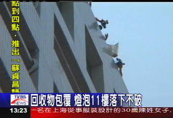 回收物包覆 燈泡11樓落下不破
