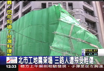 狂風吹、鷹架塌 壓倒2車3人傷