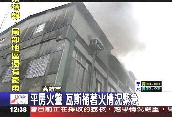 平房火警　瓦斯桶著火情況緊急