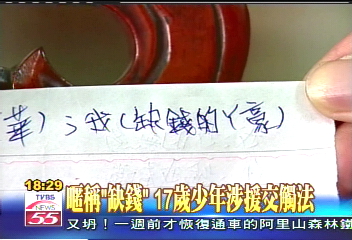 暱稱「缺錢」 17歲少年涉援交觸法