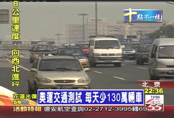 【北京城拚奧運】奧運交通測試 每天少130萬輛車