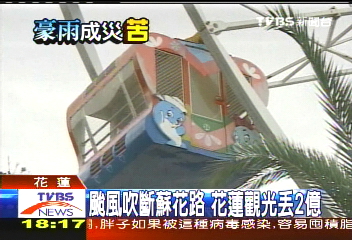 颱風吹斷蘇花路 花蓮觀光丟2億