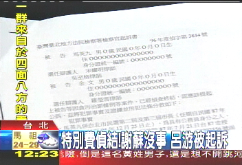 特別費/特別費偵結 謝蘇沒事呂游被起訴