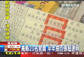 20名交通官警　半年抽百張超速照