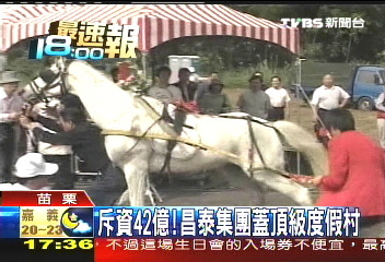 尷尬!劉泰英搭馬車現身 馬摔跤