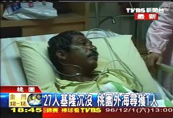 巴拿馬沉船/27船員基隆沉沒 桃園外海尋獲1人