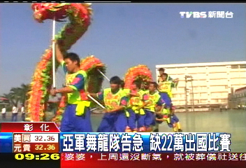 舞龍隊出國比賽缺22萬,救助方式?