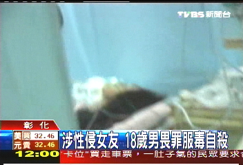 涉性侵女友　18歲男畏罪服毒自殺
