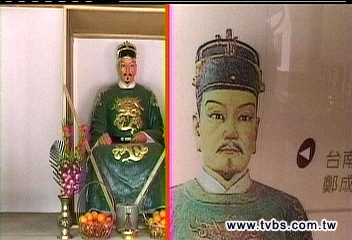 延平郡王重新上漆 金光閃閃