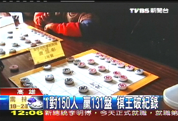 1對150人贏131盤　棋王破紀錄
