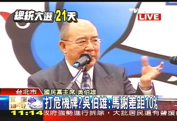 告急策略！　吳伯雄：馬謝民調剩10%