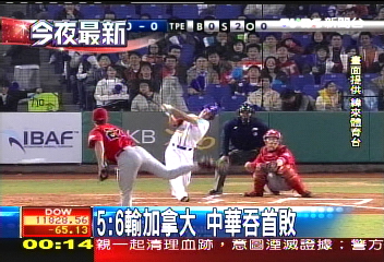 5：6輸加拿大　中華吞首敗