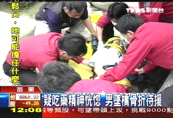 疑吃藥精神恍惚 男墜橋骨折待援